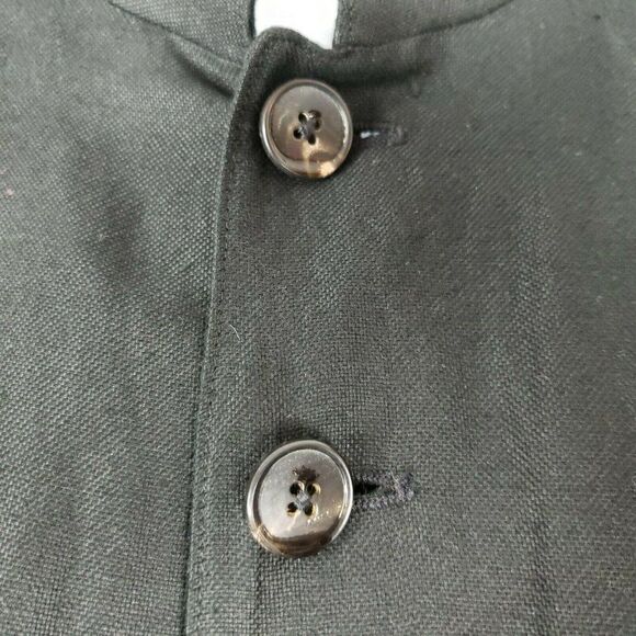 Ralph Lauren Black Label Linen Jacket Blazer 14 Mandarin Collar Made USA - Picture 2 of 9